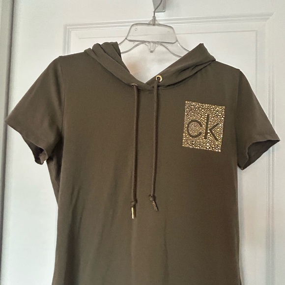 CALVIN KLEIN • Hoodie Dress • Army Green • Large • - Picture 2 of 6